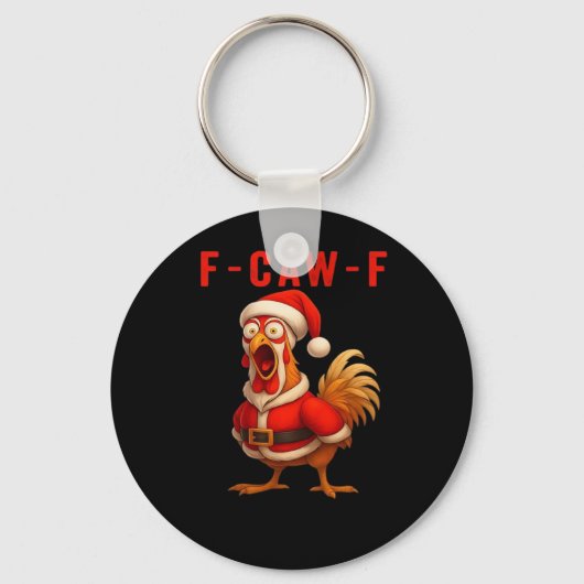 F-Caw-F Funny Chicken Christmas Essential Sleutelhanger (Voorkant)