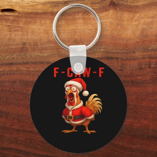 F-Caw-F Funny Chicken Christmas Essential Sleutelhanger (Voorkant)