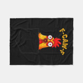 F-caw-f Funny Chicken Cket Humor Quote Rooster Mem Fleece Deken (Voorkant (Horizontaal))