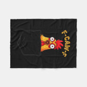 F-caw-f Funny Chicken Cket Humor Quote Rooster Mem Fleece Deken (Voorkant (Horizontaal))