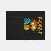 F-caw-f Funny Chicken Cket Humor Quote Rooster Mem Fleece Deken (Voorkant (Horizontaal))