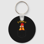 F-caw-f Funny Chicken Cket Humor Quote Rooster Mem Sleutelhanger (Voorkant)