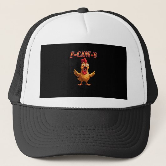 F Caw F Funny Chicken Classic Aesthetic Design Trucker Pet (Voorkant)