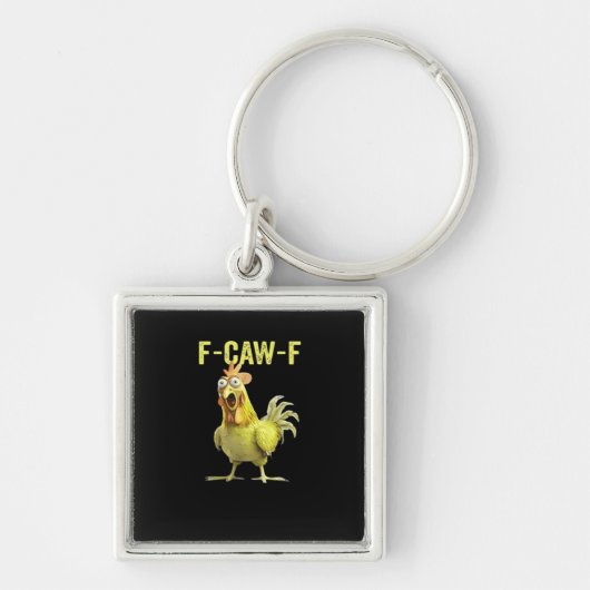 F Caw F Funny Chicken Classic Creative Casual Sleutelhanger (Voorkant)