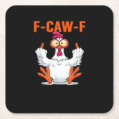 F-Caw-F Funny Chicken Classic Minimal Clean Kartonnen Onderzetters (Voorkant)