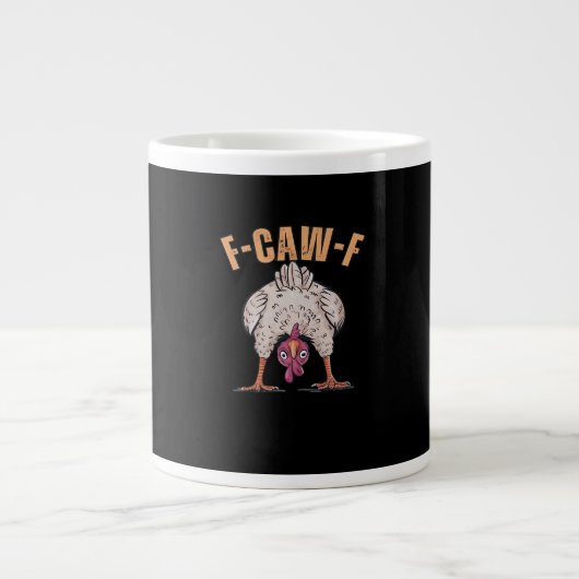 F Caw F Funny Chicken Classic Retro Cool Style Grote Koffiekop (Voorkant)