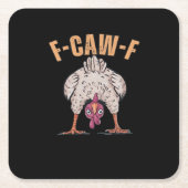 F Caw F Funny Chicken Classic Retro Cool Style Kartonnen Onderzetters (Voorkant)