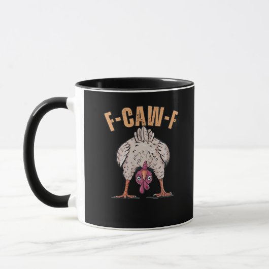 F Caw F Funny Chicken Classic Retro Cool Style Mok (Links)