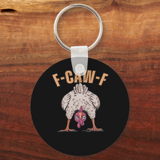 F Caw F Funny Chicken Classic Retro Cool Style Sleutelhanger (Voorkant)