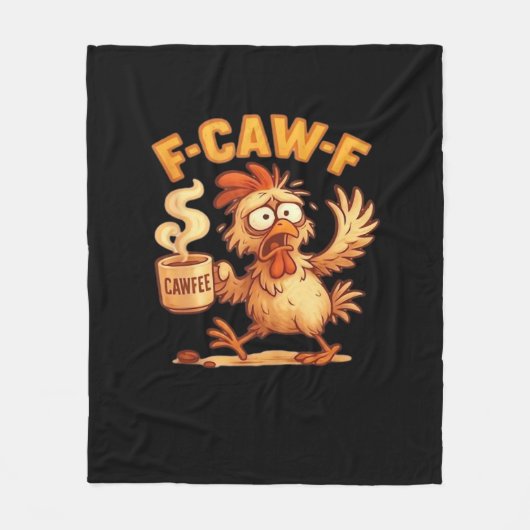 F Caw F Funny Chicken Classic Retro Graphic Fleece Deken (Voorkant)
