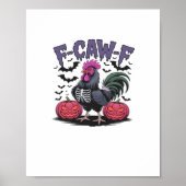 F-Caw-F Funny Chicken Classic Retro Graphic Poster (Voorkant)