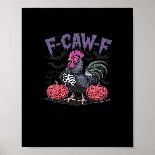 F Caw F Funny Chicken Classic Simple Clean Style Poster (Voorkant)