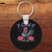 F Caw F Funny Chicken Classic Simple Clean Style Sleutelhanger (Voorkant)
