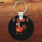 F Caw F Funny Chicken Classic Trendy Modern Style Sleutelhanger (Voorkant)