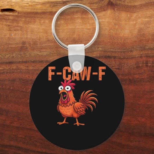 F Caw F Funny Chicken Classic Trendy Modern Style Sleutelhanger (Voorkant)
