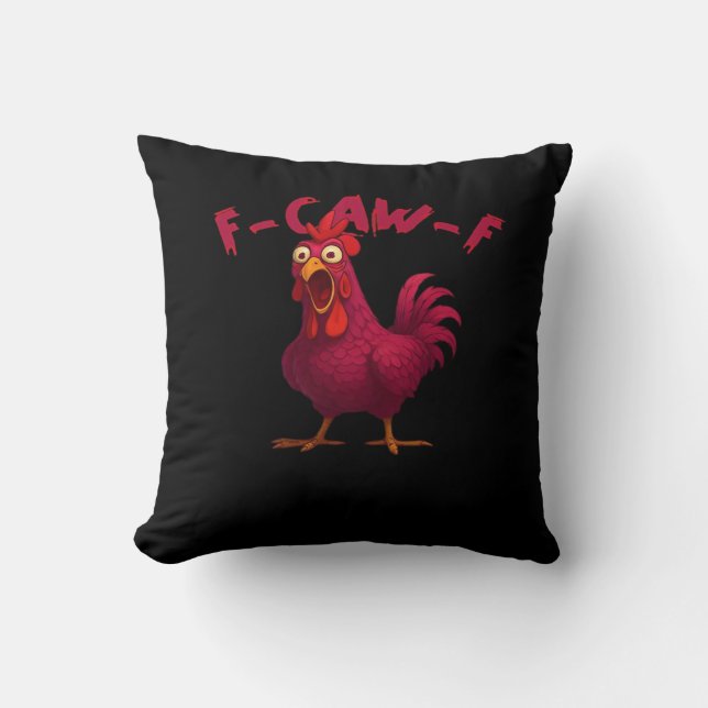 F Caw F Funny Chicken Humor Creative Casual Style Kussen (Voorkant)