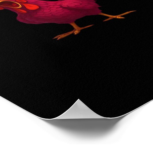 F Caw F Funny Chicken Humor Creative Casual Style Poster (Hoek)