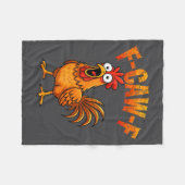 F-caw-f Funny Chicken Humor F-caw-f Quote Rooster Fleece Deken (Voorkant (Horizontaal))