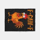 F-caw-f Funny Chicken Humor F-caw-f Quote Rooster  Fleece Deken (Voorkant (Horizontaal))