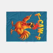 F-caw-f Funny Chicken Humor F-caw-f Quote Rooster  Fleece Deken (Voorkant (Horizontaal))