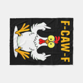 F-caw-f Funny Chicken Humor F-caw-f Quote Rooster Fleece Deken (Voorkant (Horizontaal))