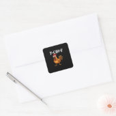 F-Caw-F Funny Chicken Humor F-Caw-F Quote Rooster Vierkante Sticker (Envelop)