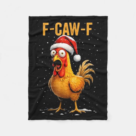 F-caw-f Funny Chicken Humor Meme Christmas Men Wom Fleece Deken (Voorkant)