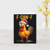 F-caw-f Funny Chicken Humor Meme Christmas Men Wom Kaart (Gele Bloem)