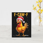F-caw-f Funny Chicken Humor Meme Christmas Men Wom Kaart (Gele Bloem)