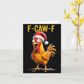 F-caw-f Funny Chicken Humor Meme Christmas Men Wom Kaart (Gele Bloem)
