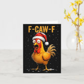 F-caw-f Funny Chicken Humor Meme Christmas Men Wom Kaart (Gele Bloem)