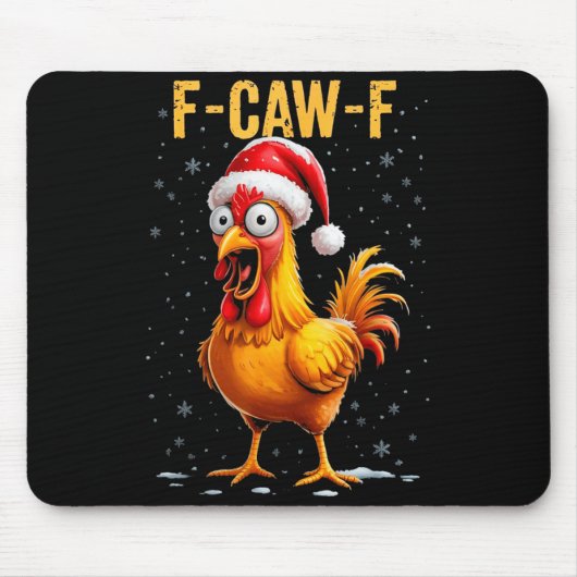 F-caw-f Funny Chicken Humor Meme Christmas Men Wom Muismat (Voorkant)