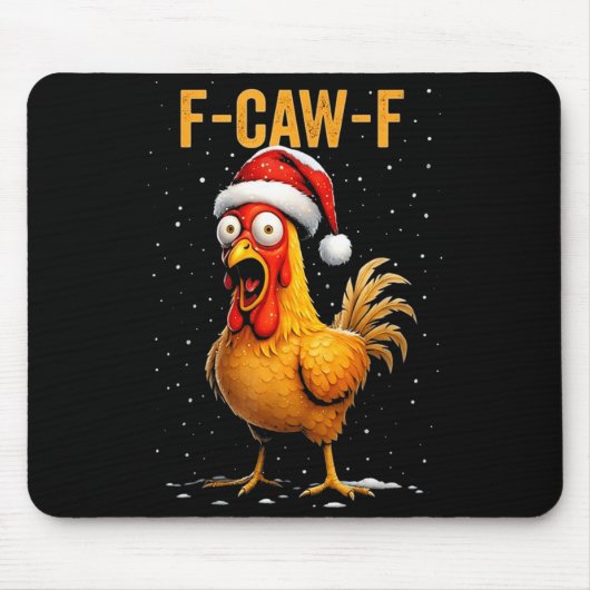 F-caw-f Funny Chicken Humor Meme Christmas Men Wom Muismat (Voorkant)
