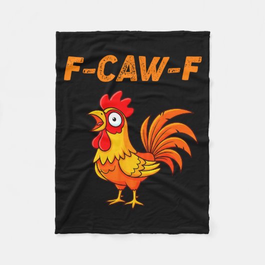 F-caw-f Funny Chicken Humor Quote Rooster Meme  Fleece Deken (Voorkant)