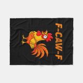 F-caw-f Funny Chicken Humor Quote Rooster Meme Fleece Deken (Voorkant (Horizontaal))