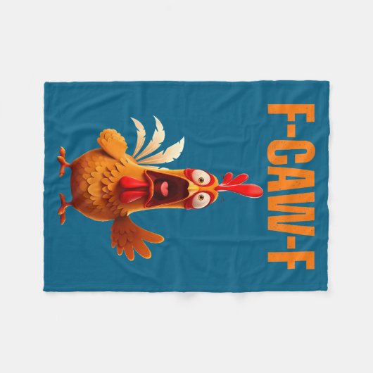 F-caw-f Funny Chicken Humor Quote Rooster Meme  Fleece Deken (Voorkant (Horizontaal))