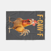 F-caw-f Funny Chicken Humor Quote Rooster Meme Fleece Deken (Voorkant (Horizontaal))