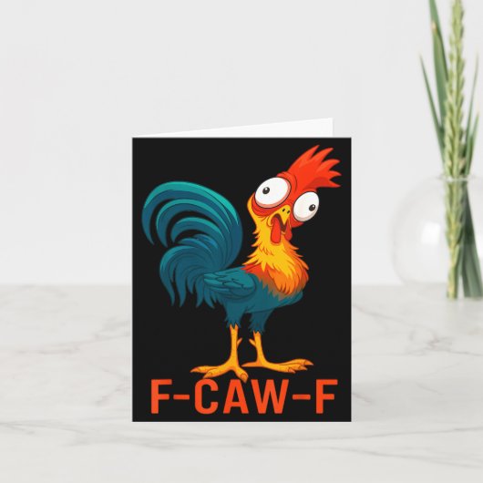 F-caw-f Funny Chicken Humor Quote Rooster Meme  Kaart (Voorkant)
