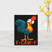 F-caw-f Funny Chicken Humor Quote Rooster Meme  Kaart (Gele Bloem)