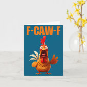 F-caw-f Funny Chicken Humor Quote Rooster Meme  Kaart (Gele Bloem)