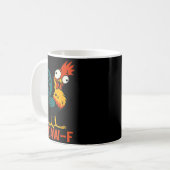 F-caw-f Funny Chicken Humor Quote Rooster Meme  Koffiemok (Voorkant links)