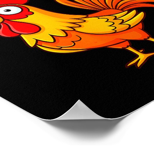 F-caw-f Funny Chicken Humor Quote Rooster Meme  Poster (Hoek)
