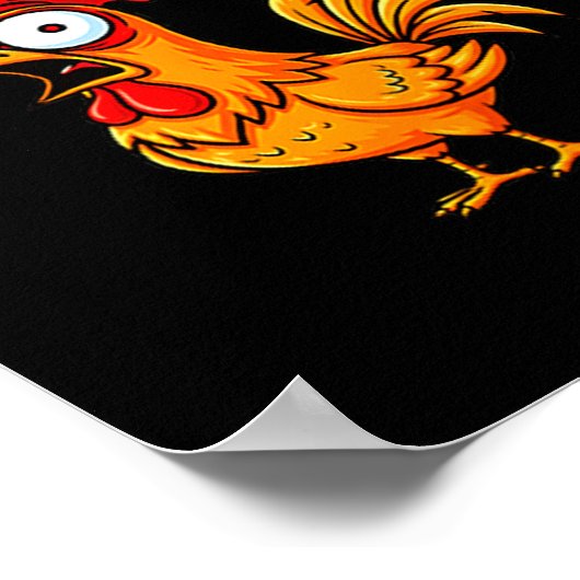 F-caw-f Funny Chicken Humor Quote Rooster Meme  Poster (Hoek)