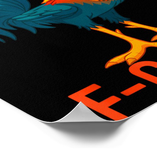 F-caw-f Funny Chicken Humor Quote Rooster Meme  Poster (Hoek)