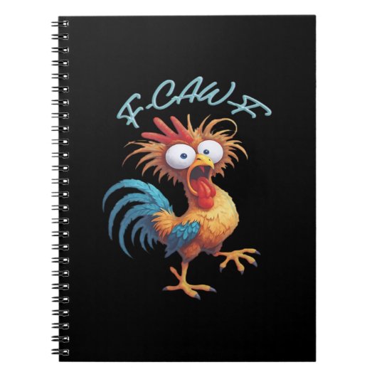 F Caw F Funny Chicken Humor Retro Style Notitieboek (Voorkant)