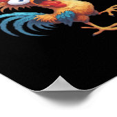 F Caw F Funny Chicken Humor Retro Style Poster (Hoek)