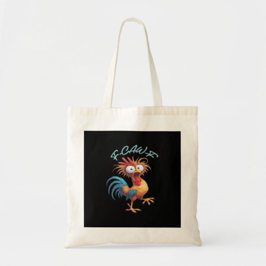 F Caw F Funny Chicken Humor Retro Style Tote Bag (Voorkant)