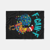 F-caw-f Funny Chicken Humor Rooster Meme Christmas Fleece Deken (Voorkant (Horizontaal))