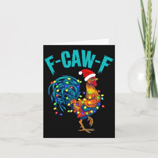F-caw-f Funny Chicken Humor Rooster Meme Christmas Kaart (Voorkant)