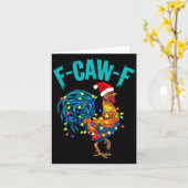 F-caw-f Funny Chicken Humor Rooster Meme Christmas Kaart (Gele Bloem)